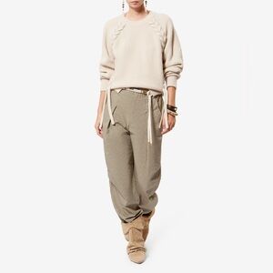 Isabel Marant Étoile Ceryne Wide Leg Striped Cotton Pants - size 36/waist 29.5”